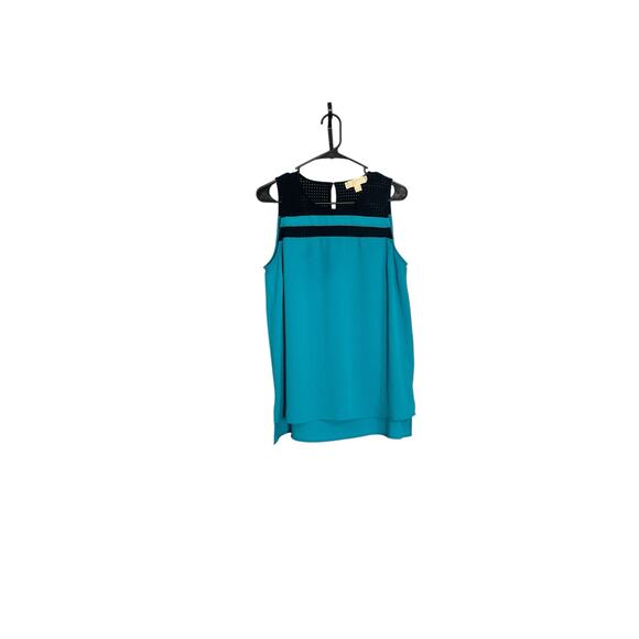 Michael Kors Women's Sleeveless Blue and Black Top Size Large - Picture 1 of 4
